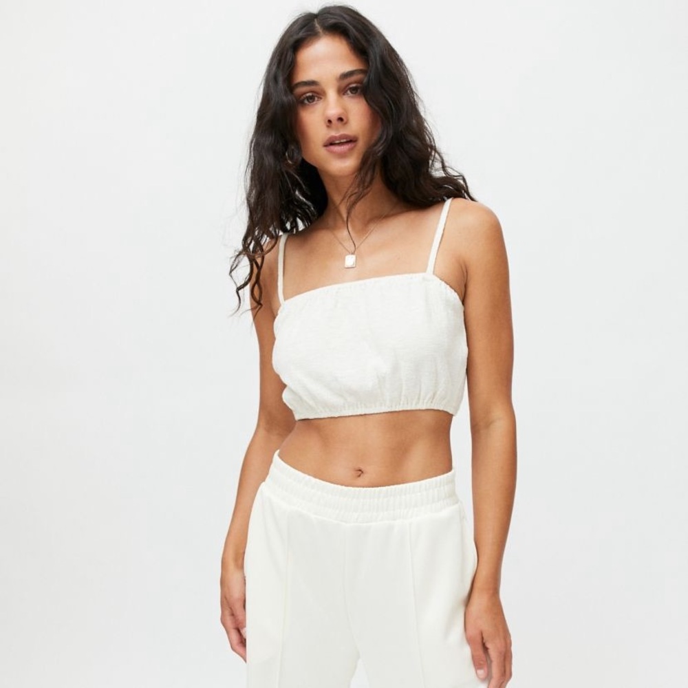 White Cropped Tank Top - Picture 2 of 4